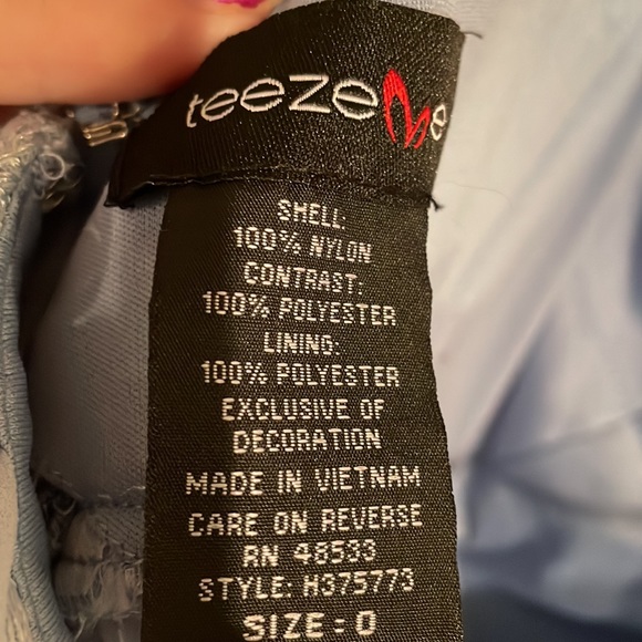 Gorgeous Blue Floral Mini Homecoming dress - Picture 11 of 11